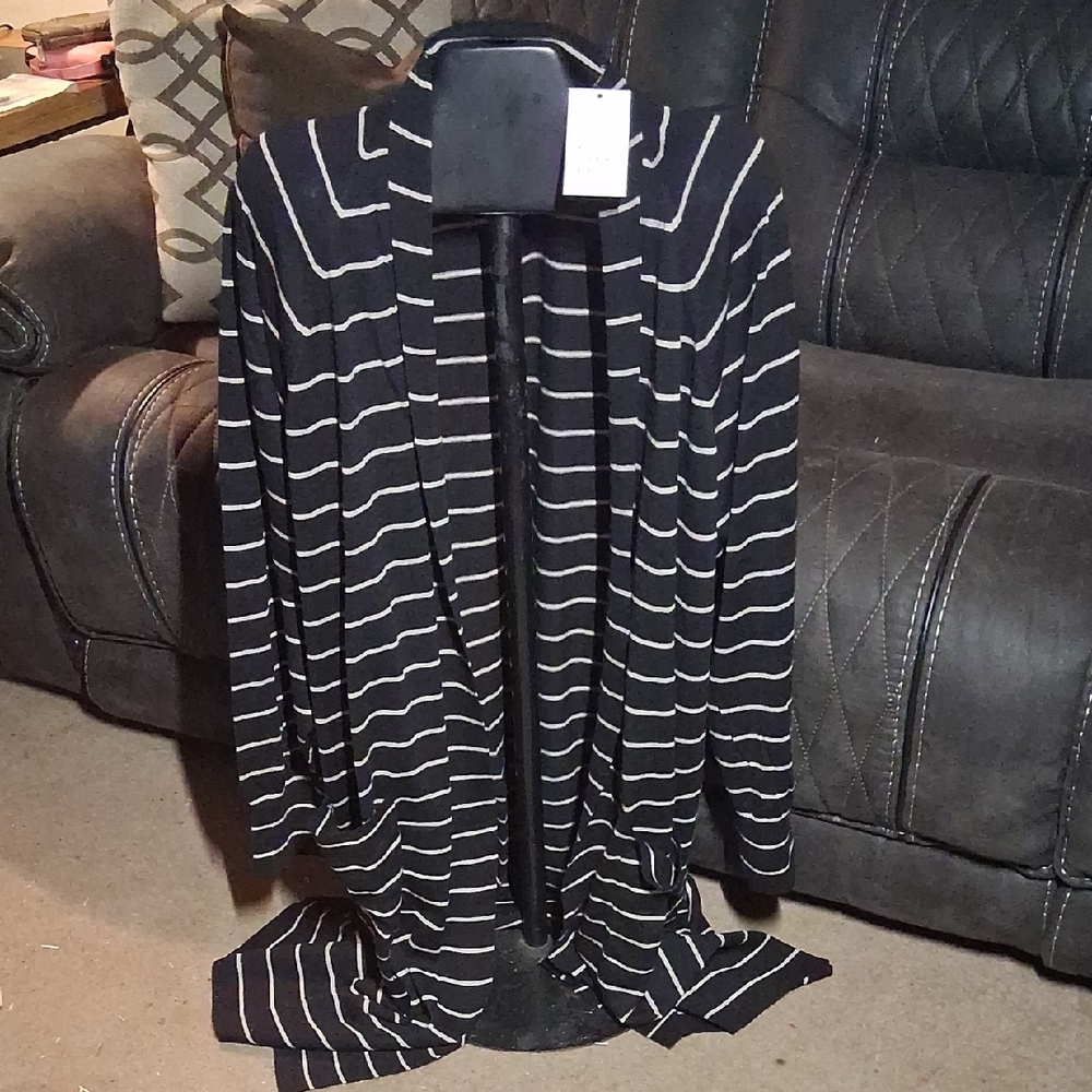 a new day Black and Tan Striped Cardigan